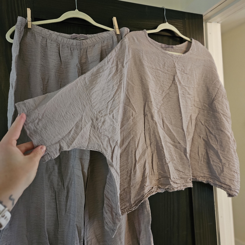 Loose Fit Lavender Top and Pants Set